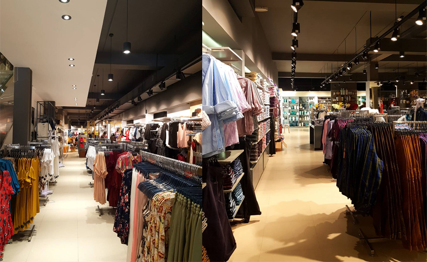ODEL Negombo Showroom, Stainless Steel Hanging Units done by Silver Tech
