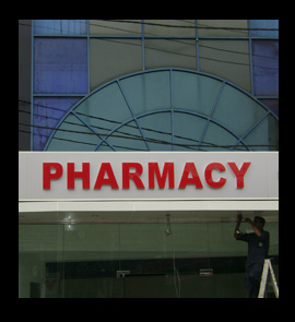 Pharmacy Name Light Board Sri Lanka, fabricator installation in sri lanka