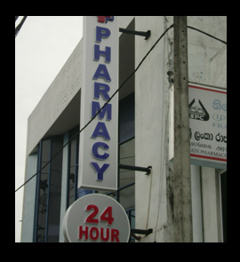Pharmacy Name Light Board Sri Lanka, fabricator installation in sri lanka