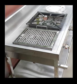 stainless steel gas charcoal bbq, grill, gridle plate, kottu plate, kottu stove, kottu cooker fabricator installation in sri lanka